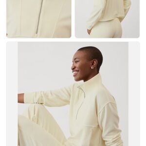 Athleta Ivory Zip-Up Jacket